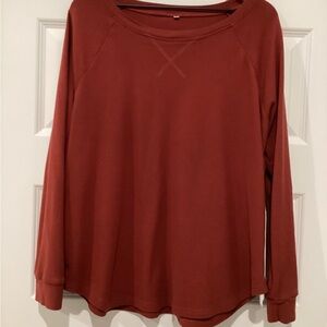 Women's Brick Red Long Sleeve Sweatshirt